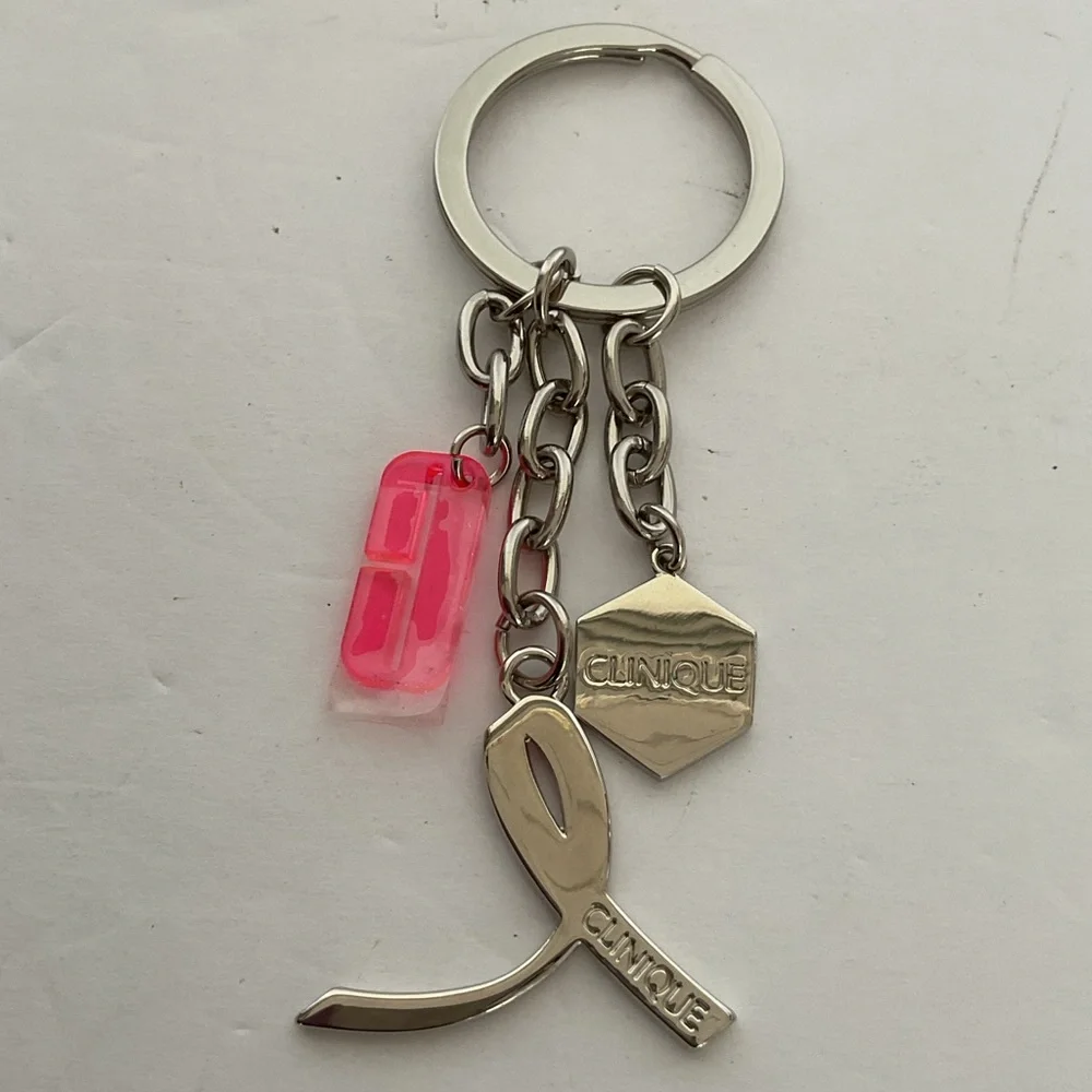 Clinique Breast Cancer Awareness Keychain NWOT